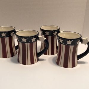 CKPO July 4th 2004 Star Coffee Mugs Set of 4